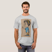 Speelse jongen reiken naar voren T-shirt (Voorkant volledig)