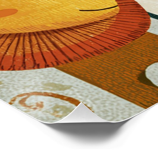 Speelse jungle dieren kinderkamer muurkunst perfect poster (Hoek)