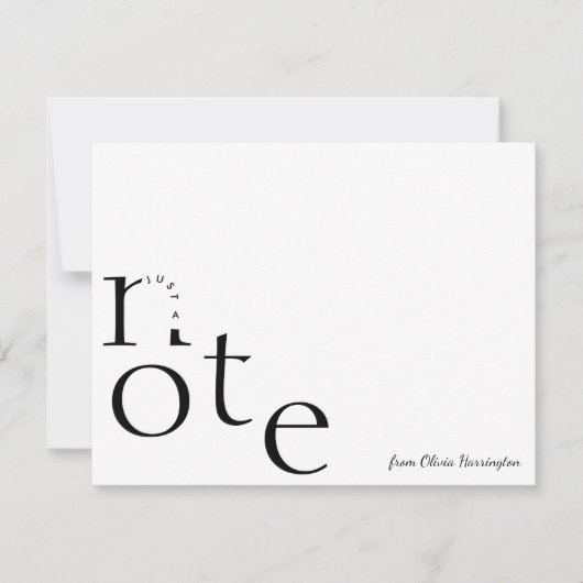 Speelse Just a Note in Motion met scriptnaam Notitiekaartje (Voorkant)