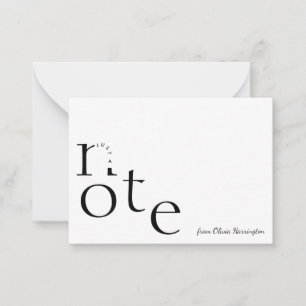 Speelse Just a Note in Motion met scriptnaam Notitiekaartje