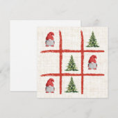 Speelse Kabouter Tie Tok - Kerstbomen Linnen Feestdagenkaart (Voorkant / Achterkant)