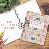 Speelse Kat Doodle Patroon Miauw-tastische Avontur Notitieboek