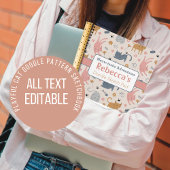 Speelse Kat Doodle Patroon Miauw-tastische Avontur Notitieboek