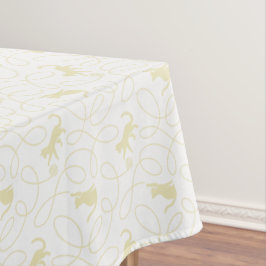 Speelse kat en garenbal patroon lichtbeige tafelkleed