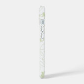 Speelse Kat en Garentbal Patroon Licht Saliegroen iPhone 15 Case (Linkerkant)