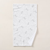 Speelse Kat en Garentol Patroon Lichtgrijs Bad Handdoek (Handdoek)