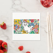 Speelse kat in een bloemenparadijs" servet (Insitu)