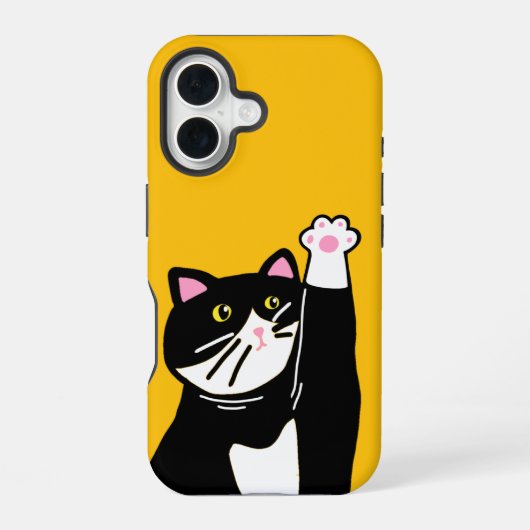 Speelse Kat iPhone 16 Hoesje (Achterkant)