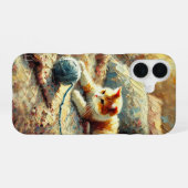 Speelse kat iPhone 16 hoesje (Achterkant horizontaal)