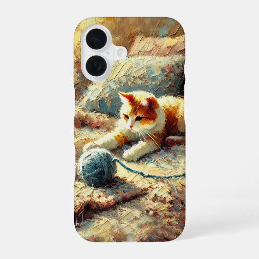 Speelse kat iPhone 16 hoesje (Achterkant)