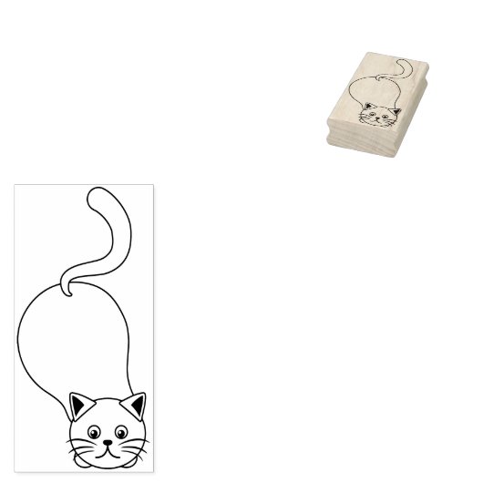 speelse kat kunst stempel (Gestempeld)