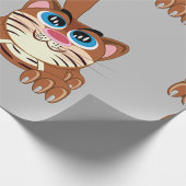 Speelse Kat met Big Blue Eyes Fun Whimsical Kat Cadeaupapier