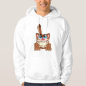 Speelse Kat met Big Blue Eyes Fun Whimsical Kat Hoodie (Voorkant)