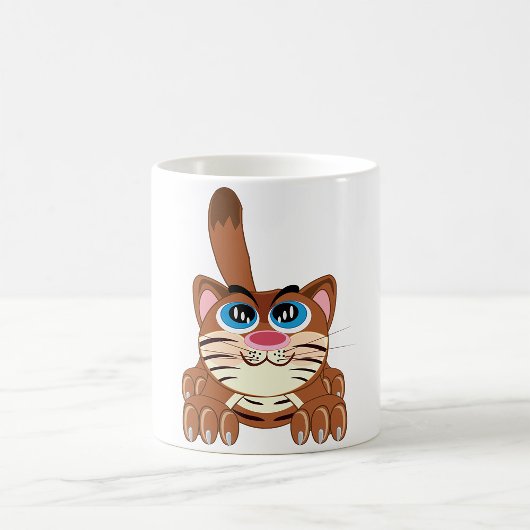 Speelse Kat met Big Blue Eyes Fun Whimsical Kat Koffiemok