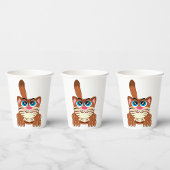 Speelse Kat met Big Blue Eyes Fun Whimsical Kat Papieren Bekers