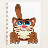 Speelse Kat met Big Blue Eyes Fun Whimsical Kat Planner (Voorkant)