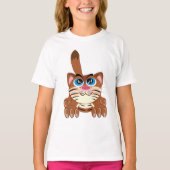 Speelse Kat met Big Blue Eyes Fun Whimsical Kat T-shirt (Voorkant)