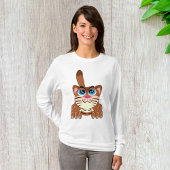 Speelse Kat met Big Blue Eyes Fun Whimsical Kat T-shirt