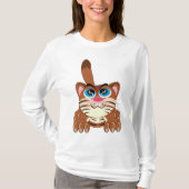 Speelse Kat met Big Blue Eyes Fun Whimsical Kat T-shirt (Voorkant)