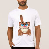 Speelse Kat met Big Blue Eyes Fun Whimsical Kat T-shirt (Voorkant)