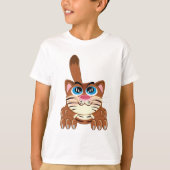 Speelse Kat met Big Blue Eyes Fun Whimsical Kat T-shirt (Voorkant)