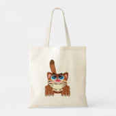 Speelse Kat met Big Blue Eyes Fun Whimsical Kat Tote Bag (Achterkant)
