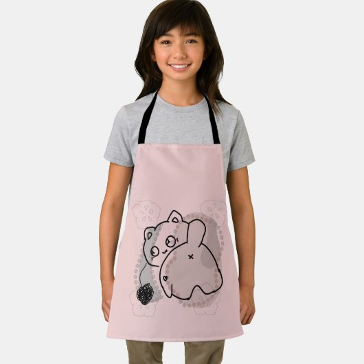 Speelse kat met garen schort (Insitu)