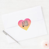 Speelse Kat met Garens Hart Sticker (Envelop)