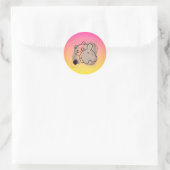 Speelse Kat met Garens Ronde Sticker (Tas)