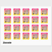Speelse Kat met Garens Vierkante Sticker (Vel)