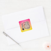 Speelse Kat met Garens Vierkante Sticker (Envelop)