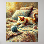 Speelse kat poster (Voorkant)