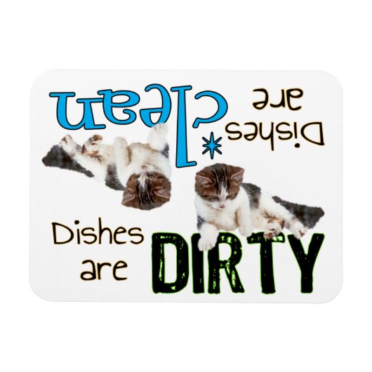 Speelse Kat Rechthoek Vaatwasser Magneet (Horizontaal)