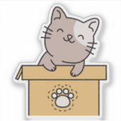 Speelse Kat Sticker (Voorkant)