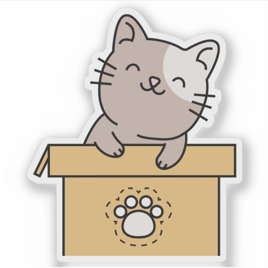 Speelse Kat Sticker (Voorkant)