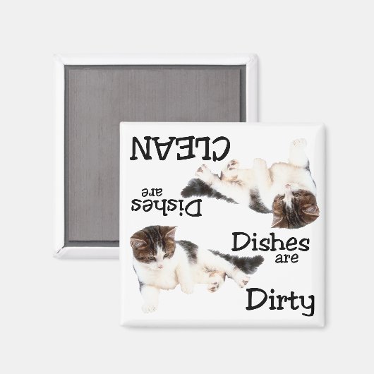 Speelse Kat Vaatwasser Magneet (Voorkant / Achterkant)