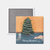 Speelse Katten door Kerstboom Magneten (Voorkant / Achterkant)