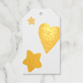 Speelse katten en geschenken ster hart groen Kerst Cadeaulabels (Voorkant)