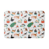 Speelse katten en kerstbomen patroon badmat (Voorkant)