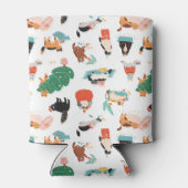 Speelse katten en kerstbomen patroon blikjeskoeler (Achterkant)