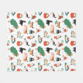 Speelse katten en kerstbomen patroon fleece deken (Voorkant (Horizontaal))