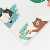 Speelse katten en kerstbomen patroon fleece deken (Hoek)