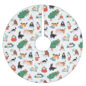 Speelse katten en kerstbomen patroon kerstboom rok (Voorkant)