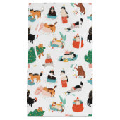 Speelse katten en kerstbomen patroon klein cadeauzakje (Voorkant)