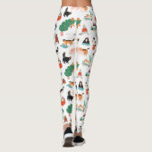 Speelse katten en kerstbomen patroon leggings (Achterkant)