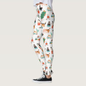 Speelse katten en kerstbomen patroon leggings (Links)