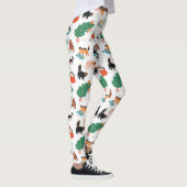 Speelse katten en kerstbomen patroon leggings (Rechts)