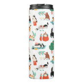 Speelse katten en kerstbomen patroon thermosbeker (Achterkant)