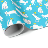 Speelse Katten en Vlinders Patroon Cadeaupapier (Rol Hoek)