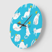 Speelse Katten en Vlinders Patroon Grote Klok (Hoek)